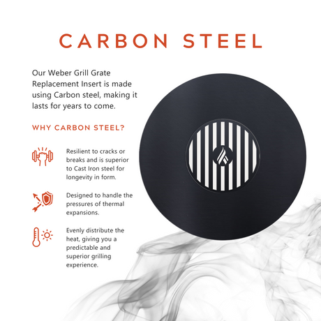 Arteflame Two-Piece Flat-Top Insert — Fits Weber® Kettle Charcoal Grills (Griddle Ring + Center Grill Grate)
