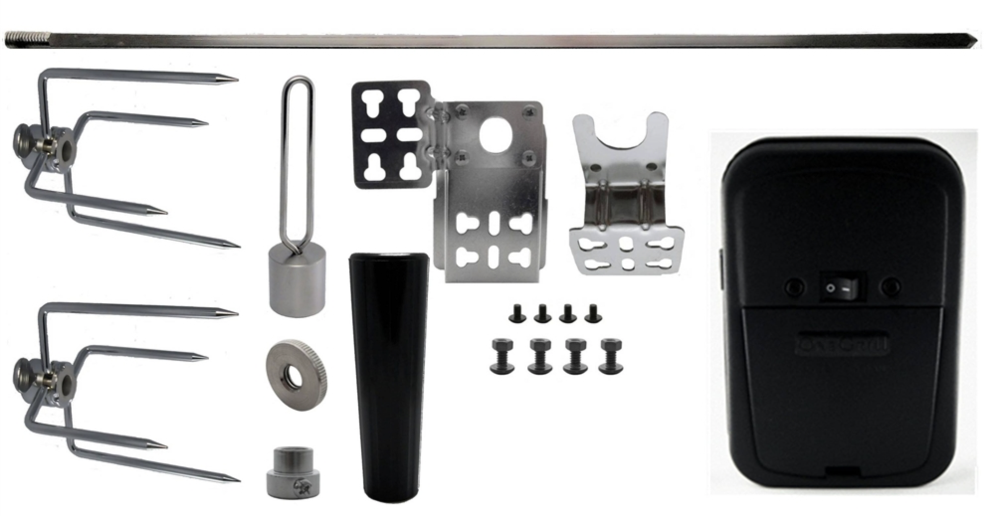 Extra Rotisserie draadloze motor, spit, vorken en beugelset.