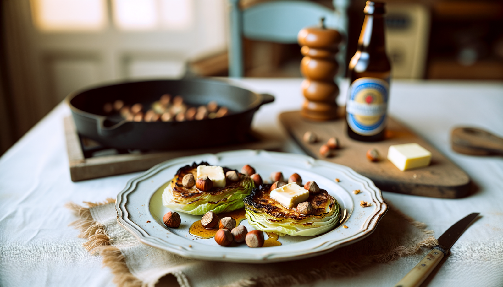 Belgian Grilled Cabbage Steaks with Hazelnuts