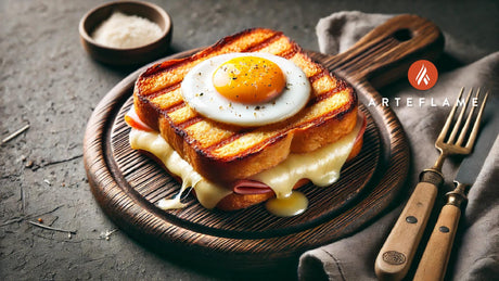 Grilled Croque Madame Recipe with Crispy Ham and Egg