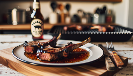 Grilled Kansas Wild Boar Chops with Bourbon Glaze