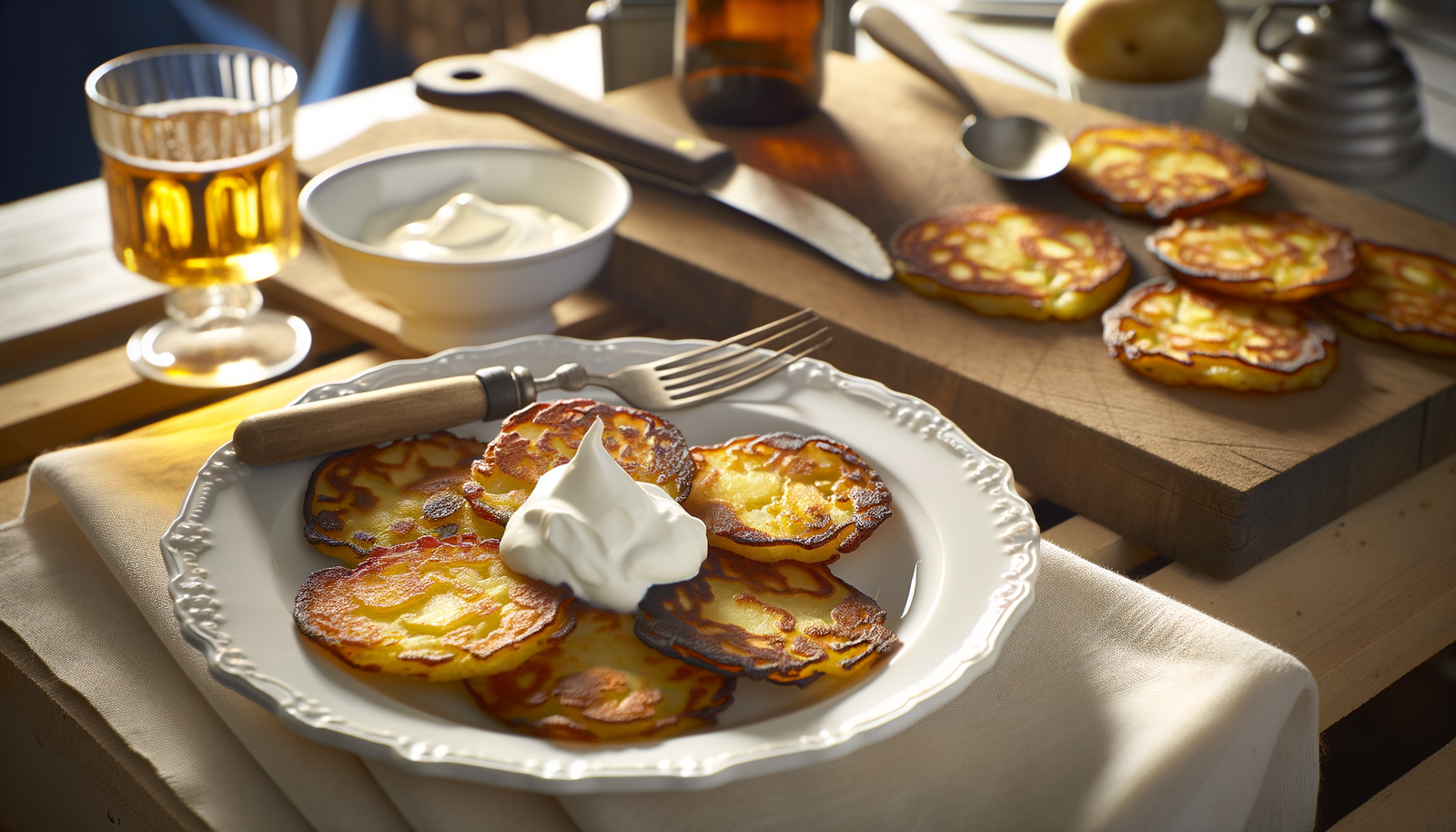 Swedish Griddled Potato Cakes with Sour Cream