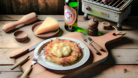 Grilled Swiss Rösti with Melted Cheese