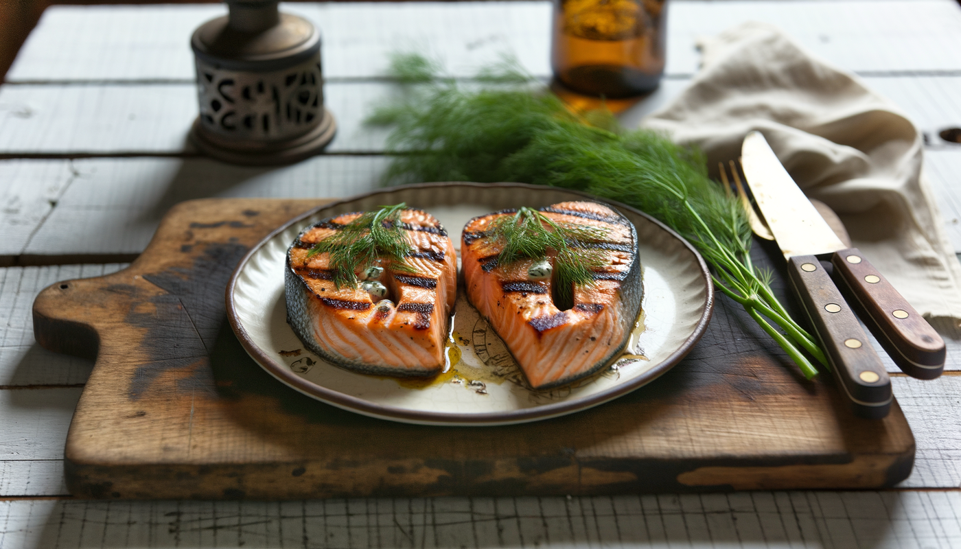 Danish Dill Grilled Salmon Steaks on the Arteflame