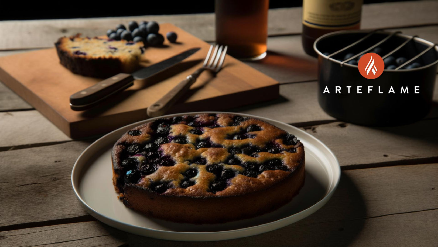 Fire-Grilled Pennsylvania Blueberry Buckle Cake