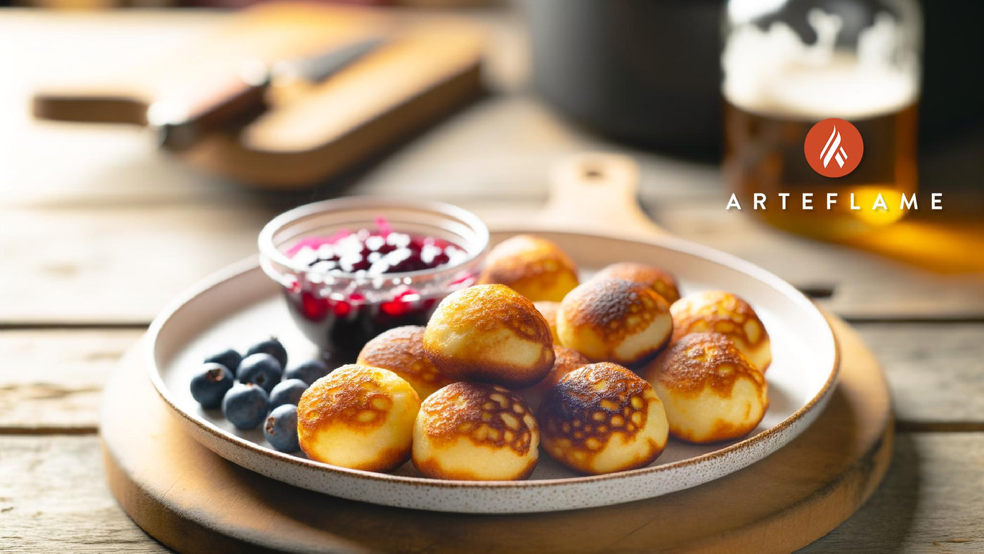 Danish Grilled Æbleskiver with Berry Compote