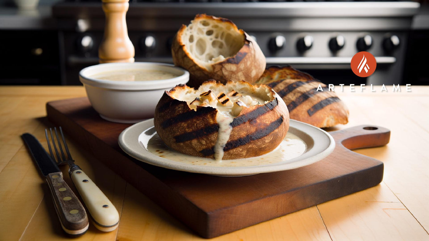 Grilled Maine Clam Chowder Bread Bowls