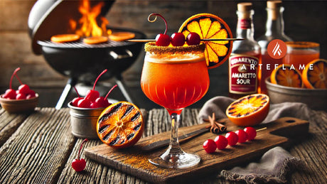 Spiked Blood Orange Amaretto Sour on the Arteflame Grill