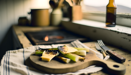 Smoky Grilled Leeks with Welsh Cheddar