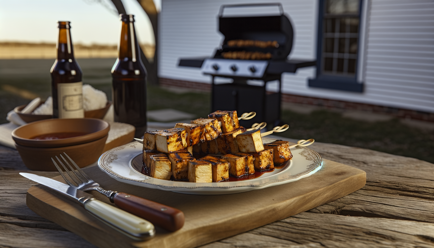 Kansas-Style Grilled BBQ Tofu Skewers