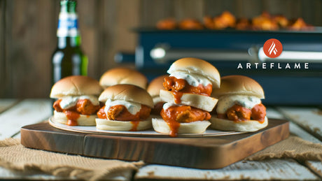 Kansas Buffalo Chicken Sliders on Arteflame Grill