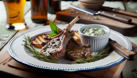 Grilled British Lamb Chops with Rosemary & Mint Sauce