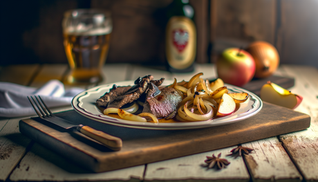 Polish Grilled Liver with Onion and Apple