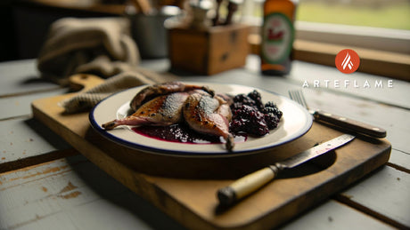 Welsh Grilled Pigeon Breast with Blackberry Sauce
