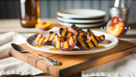 Grilled Illinois Peaches with Honey