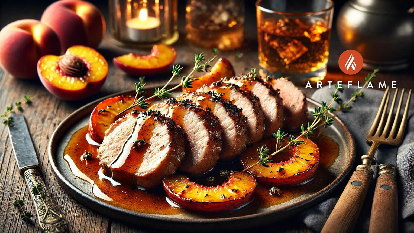 Alabama Peach Bourbon Glazed Pork Tenderloin