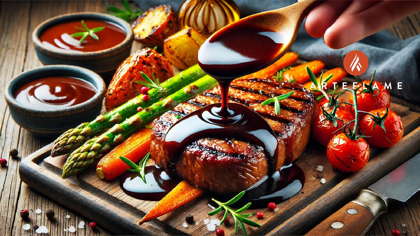 Rich Reduction Sauce Recipe for Grilled Meats and Vegetables