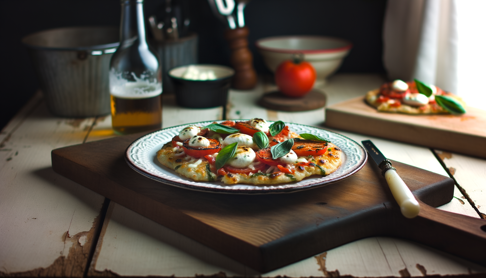 Delaware Grilled Tomato and Basil Flatbread