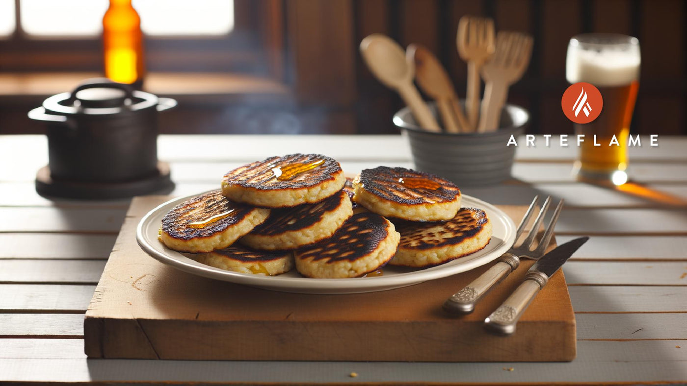 Flame-Grilled Irish Porridge Cakes with Honey