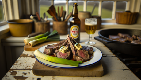 Grilled Welsh Lamb Chops with Leek Butter