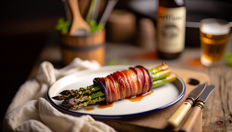 Swiss Bündnerfleisch-Wrapped Asparagus on the Grill