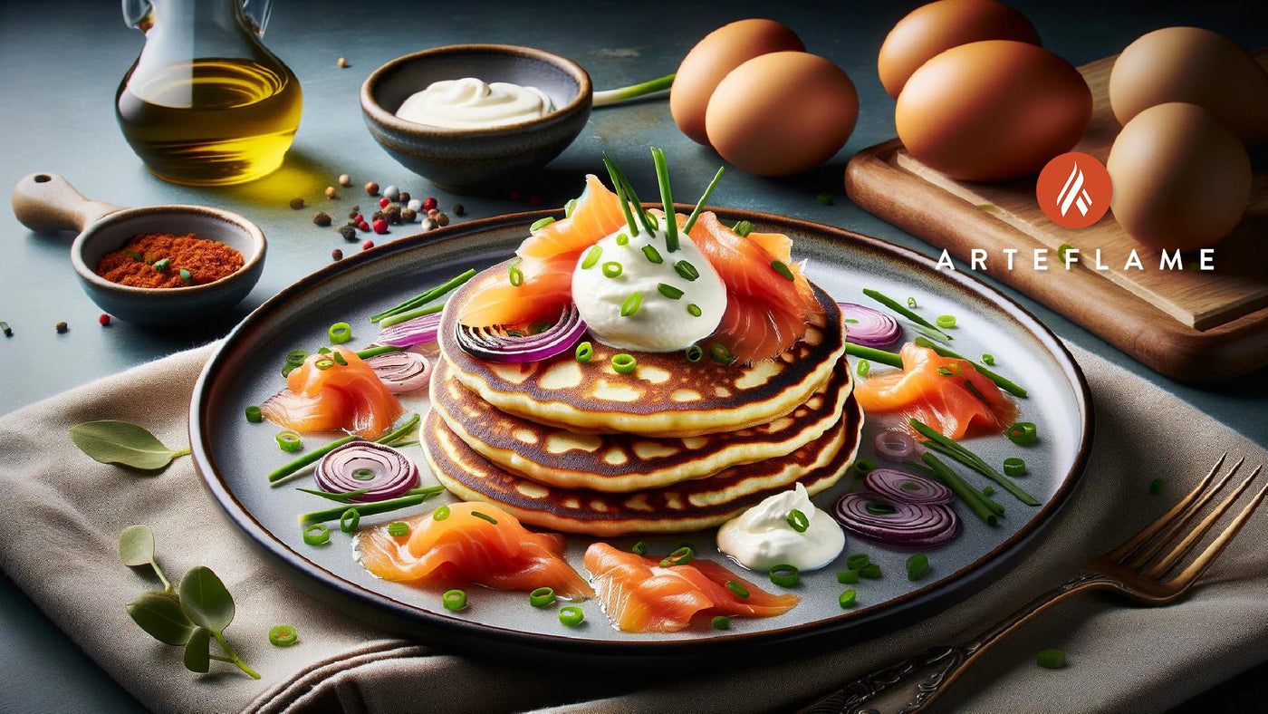 Grilled Smoked Salmon Pancakes Recipe | Arteflame Grill Favorites