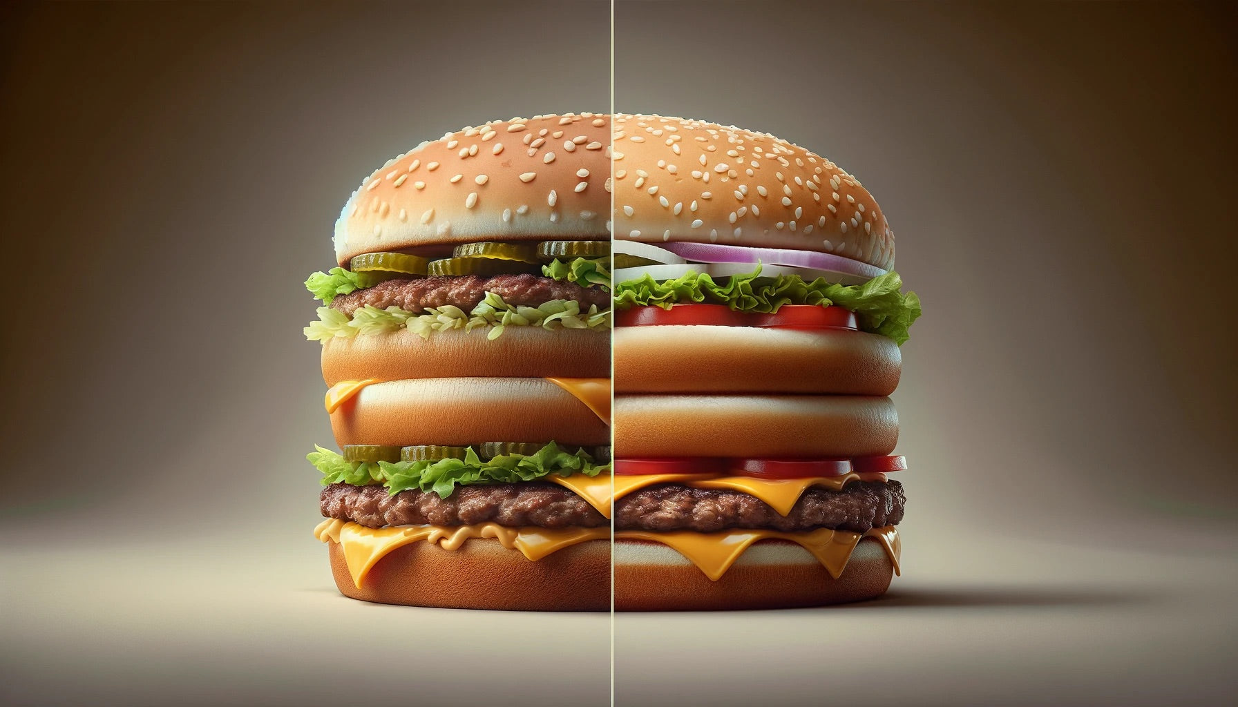 a side-by-side comparison of the iconic Big Mac and Whopper