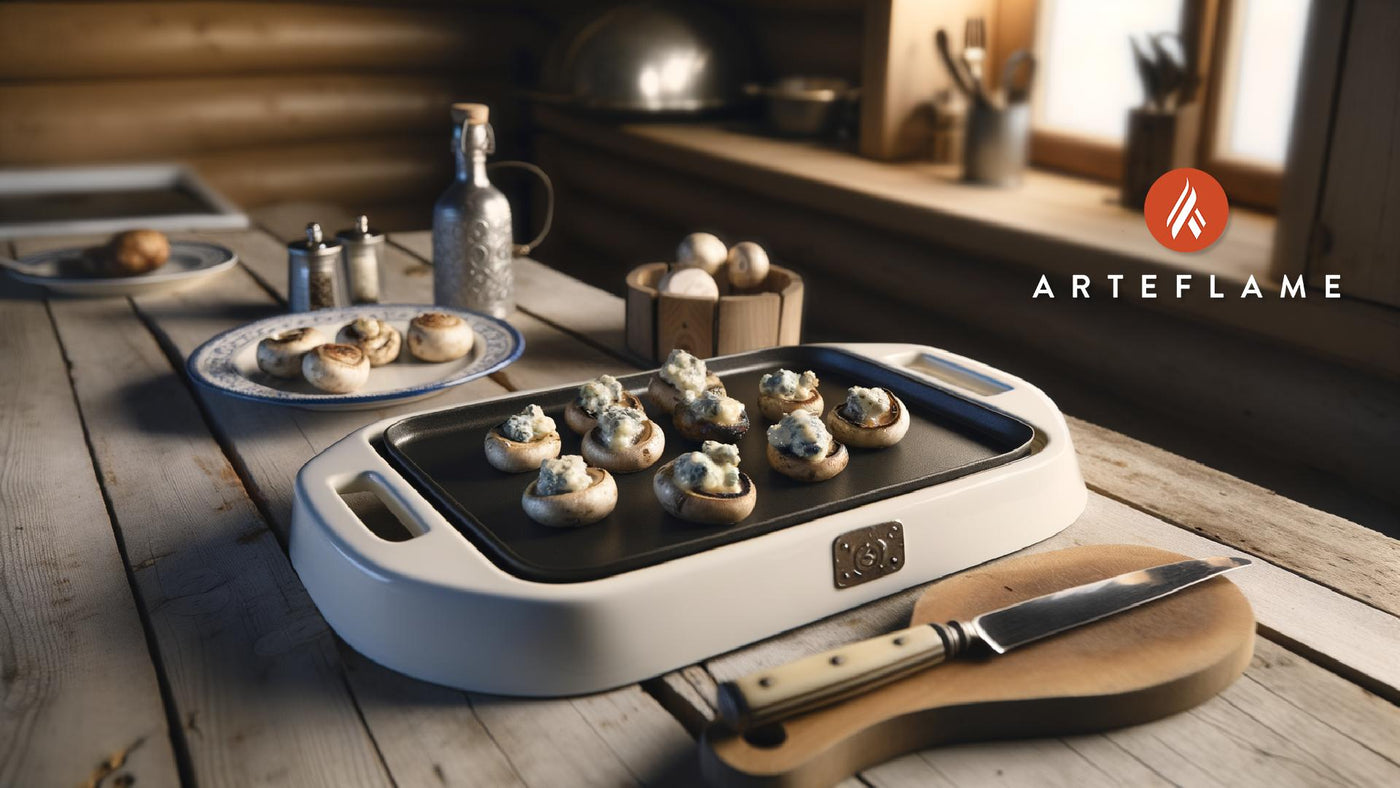 Finnish Blue Cheese-Stuffed Mushrooms on the Grill