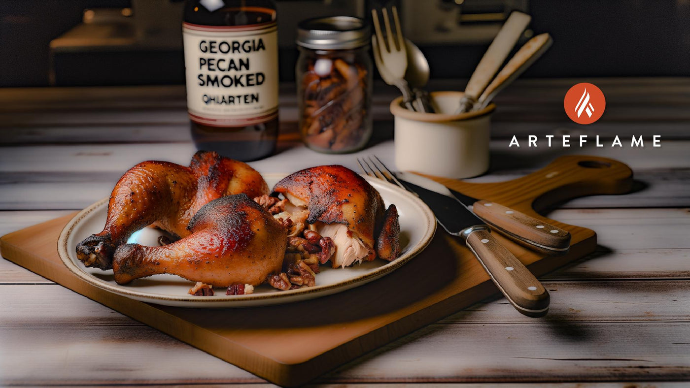 Georgia Pecan-Smoked Chicken Quarters on the Arteflame