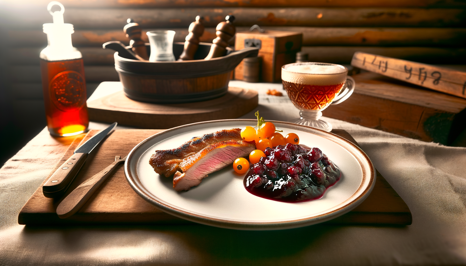 Norwegian Grilled Duck Breast with Cloudberry Sauce