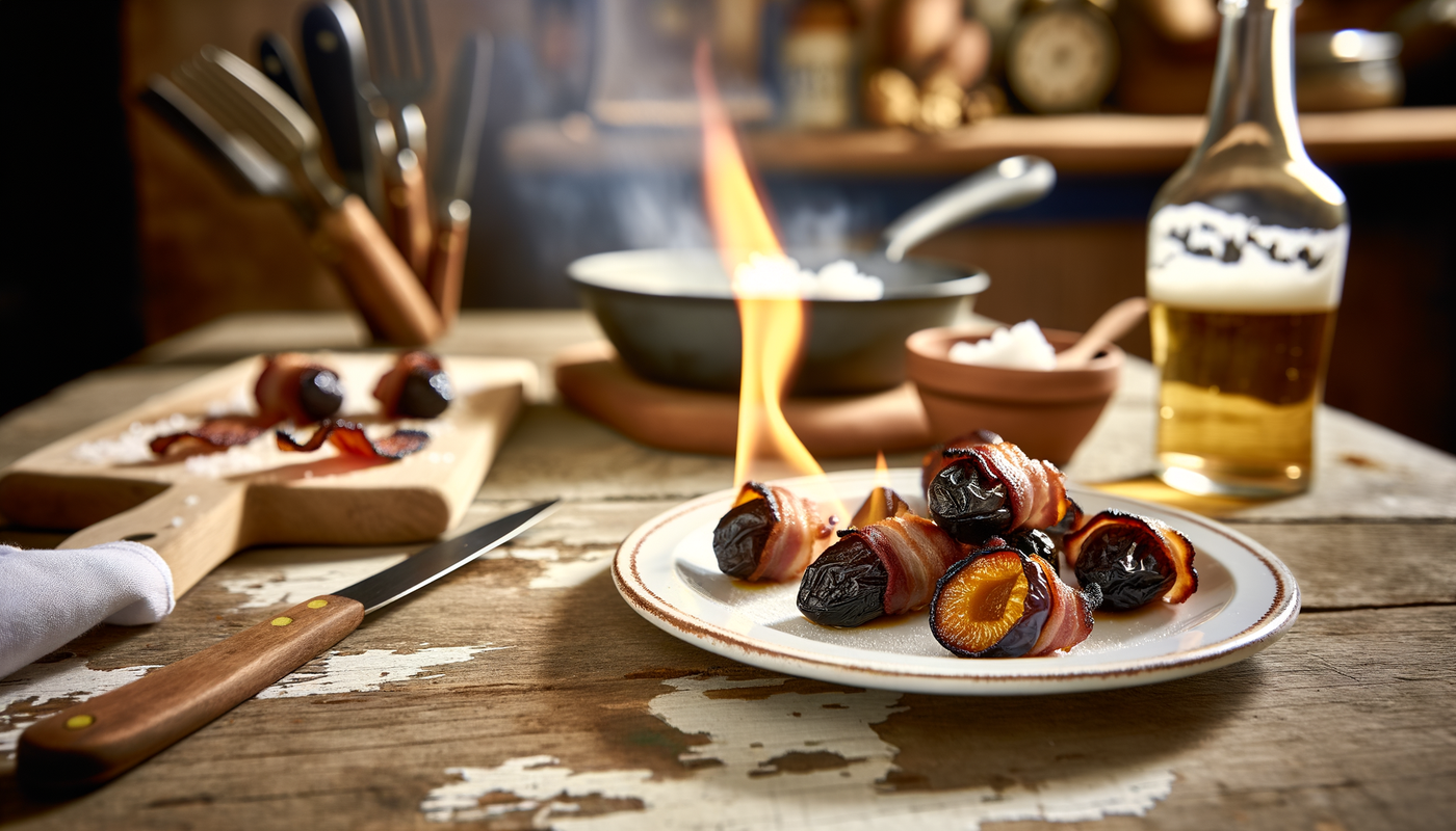 Austrian Flame-Seared Bacon-Wrapped Plums