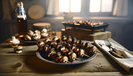 German Grilled Mushroom Skewers