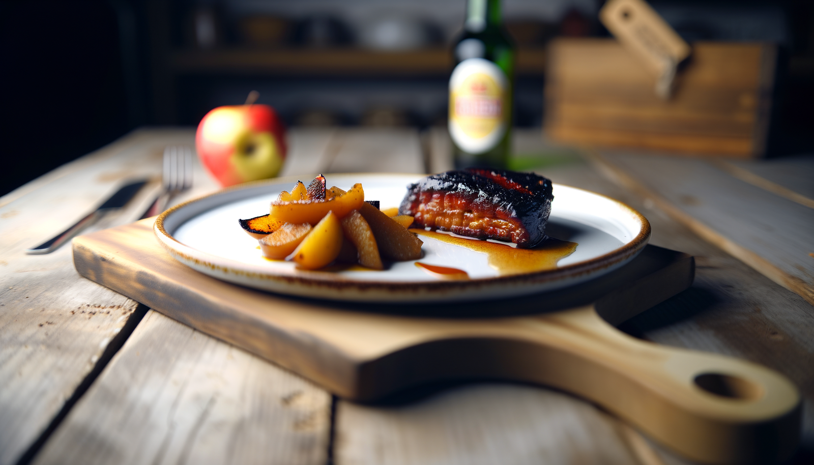 Spanish Grilled Morcilla with Caramelized Apple