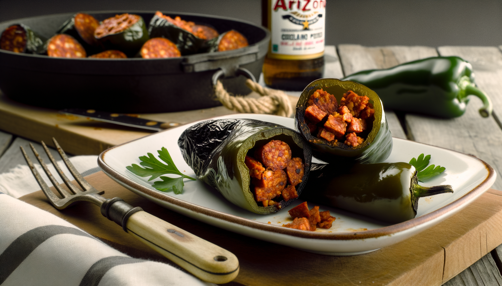 Arizona Chorizo-Stuffed Poblano Peppers on the Grill