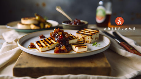 British Grilled Halloumi with Winter Spiced Chutney