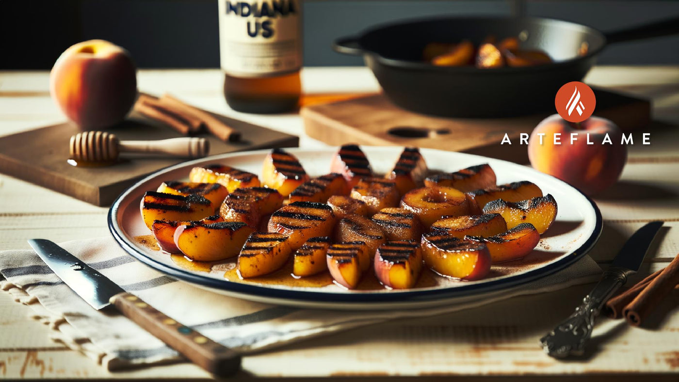 Grilled Indiana Peaches with Honey & Cinnamon