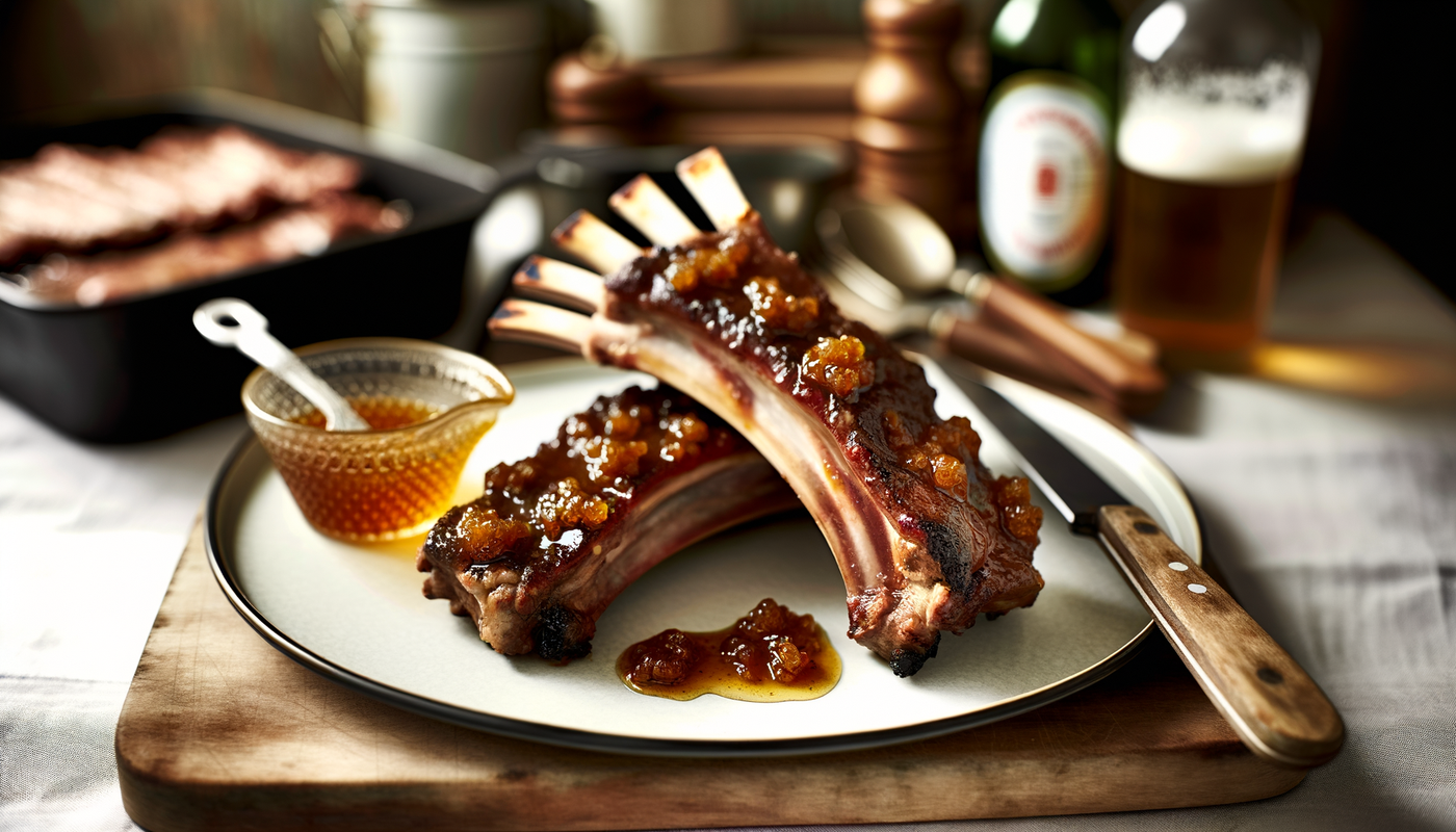 Danish Honey Mustard Glazed Lamb Ribs on Arteflame