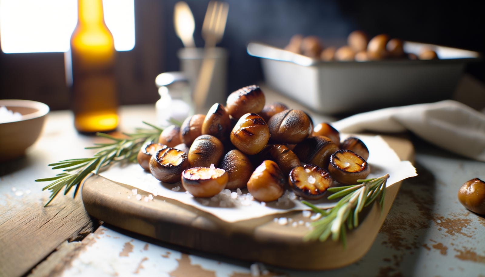 Italian Grilled Chestnuts with Rosemary & Sea Salt