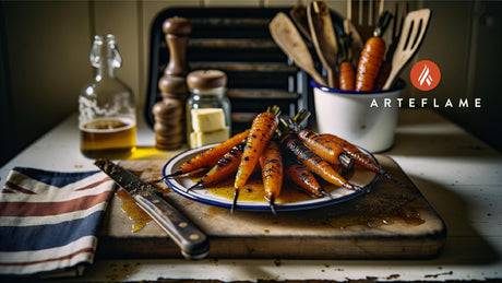 British Charred Carrots with Spiced Honey Glaze