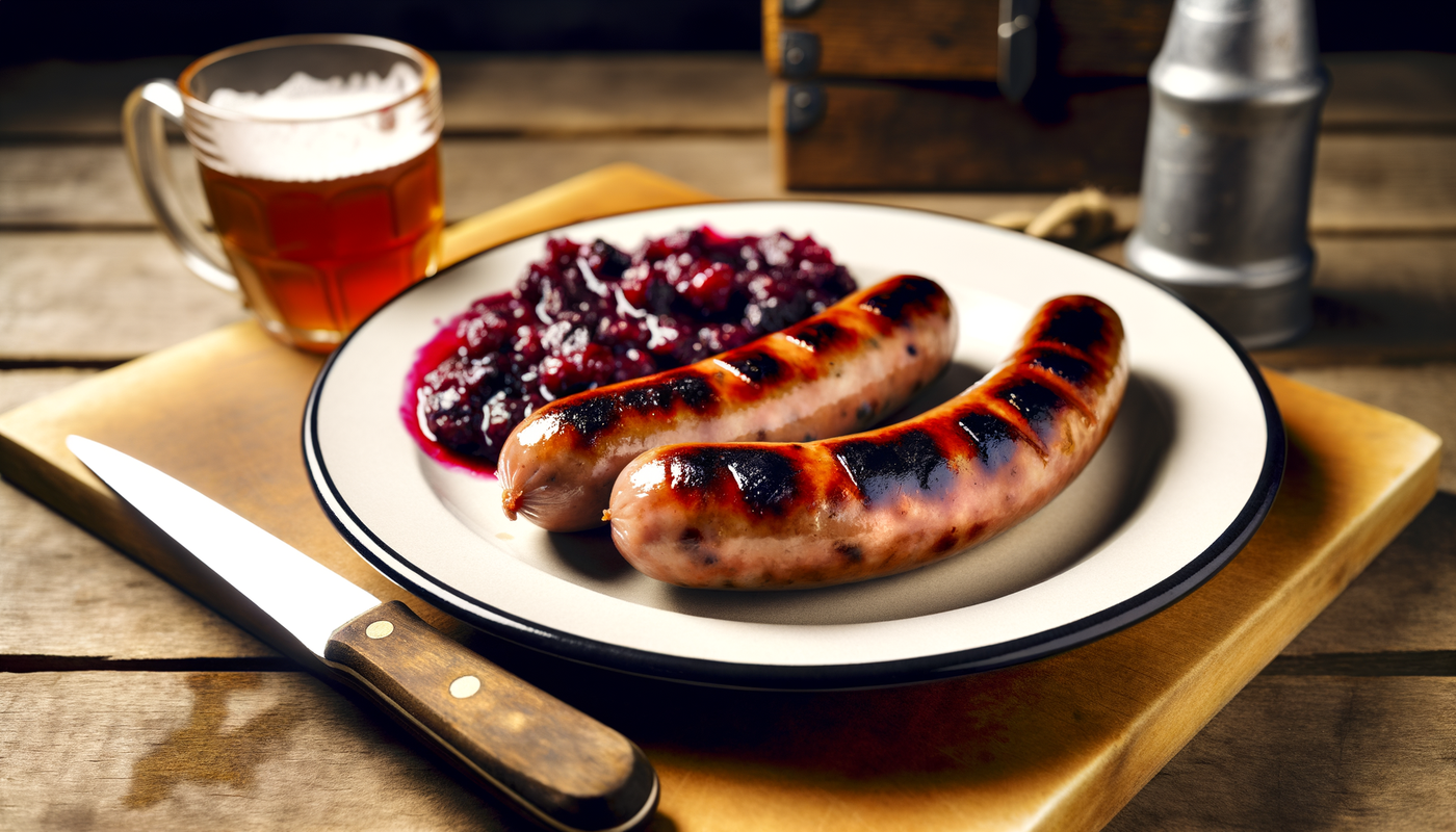 Swiss Wild Boar Sausages with Berry Compote