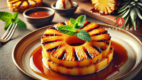 Grilled Pineapple with Rum Caramel Sauce