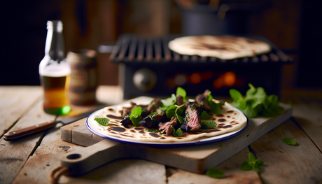 Grilled Welsh Lamb and Mint Flatbreads