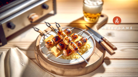 Austrian Carinthian Cheese Sausage Skewers on the Grill