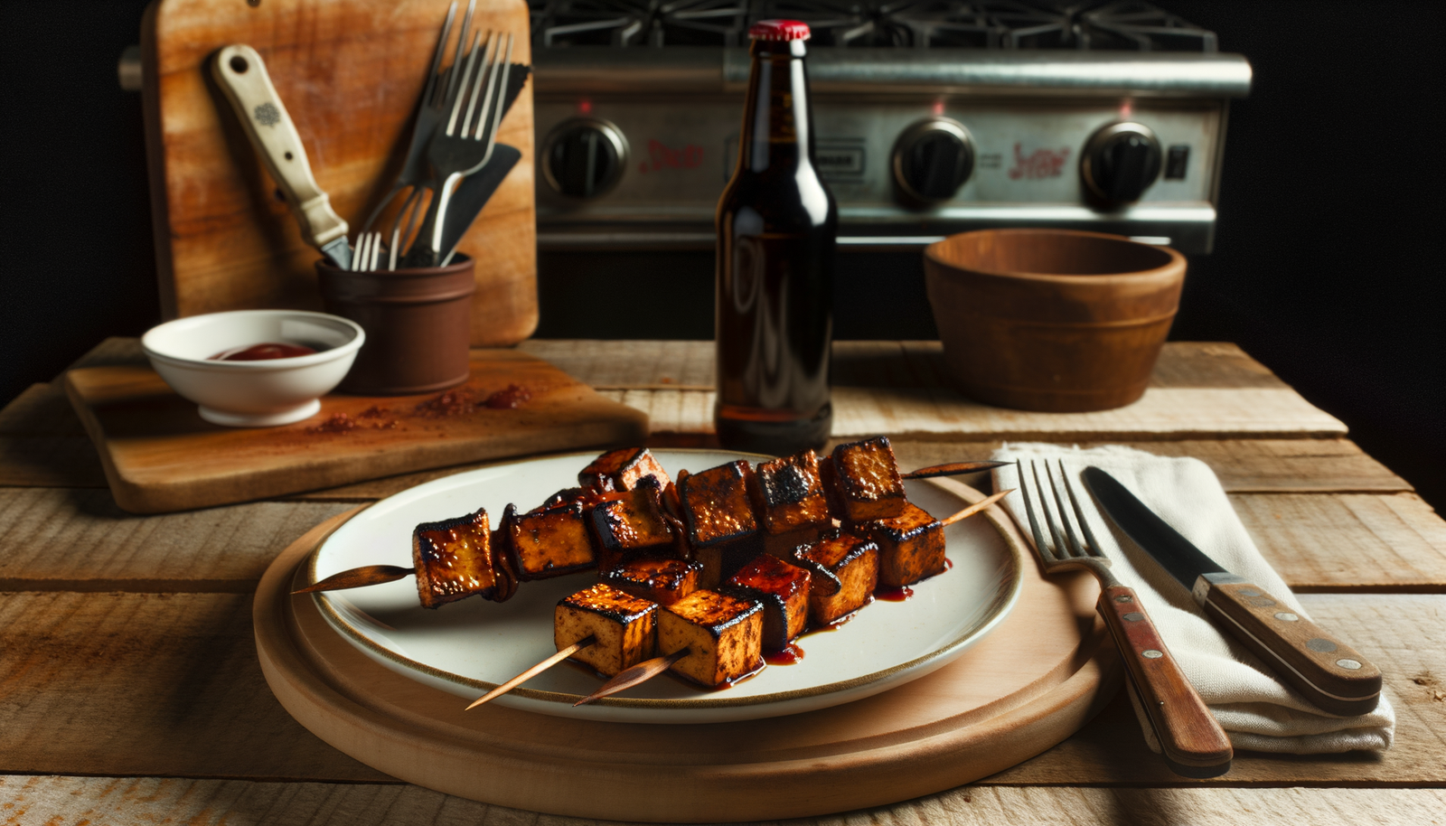 Alabama Crispy BBQ Tofu Skewers on the Arteflame Grill