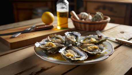 Portuguese Grilled Oysters with Garlic Butter