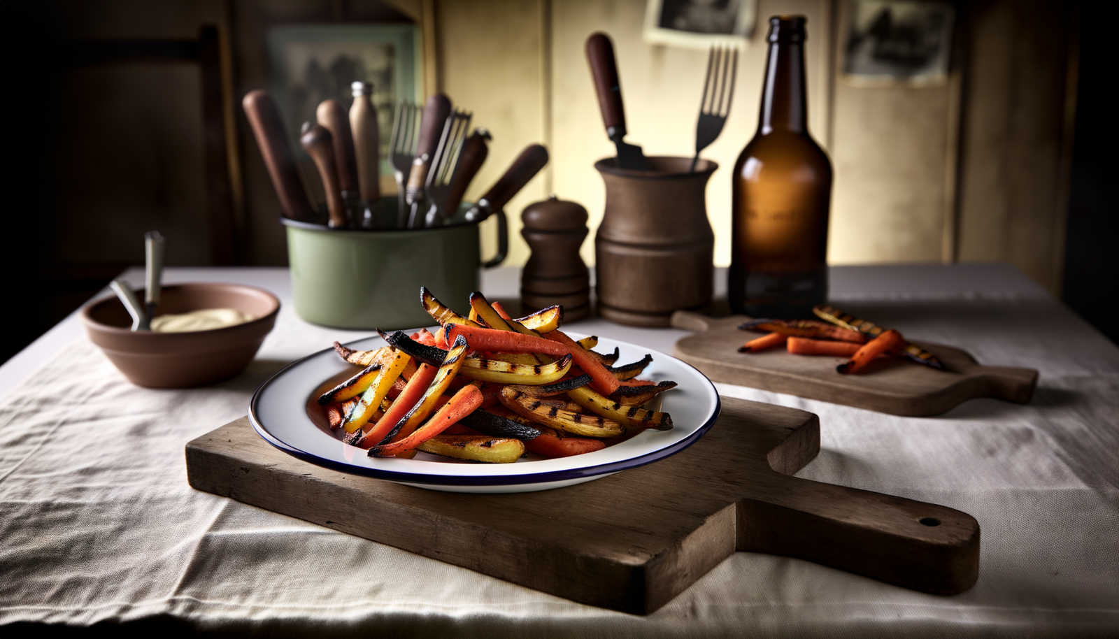 Polish Charred Carrot and Parsnip Fries on Arteflame