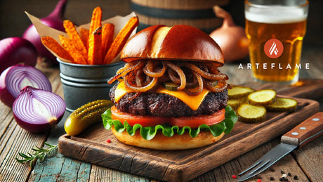 Bison Burgers with Caramelized Onions