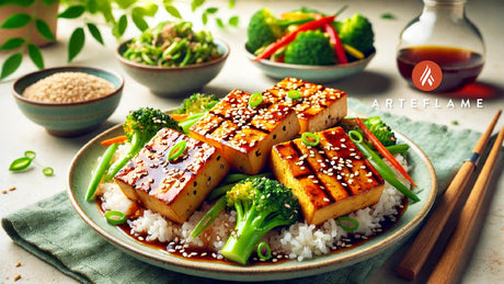 Grilled Tofu with Sesame Ginger Marinade