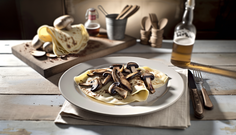 Italian Crespelle with Grilled Mushrooms