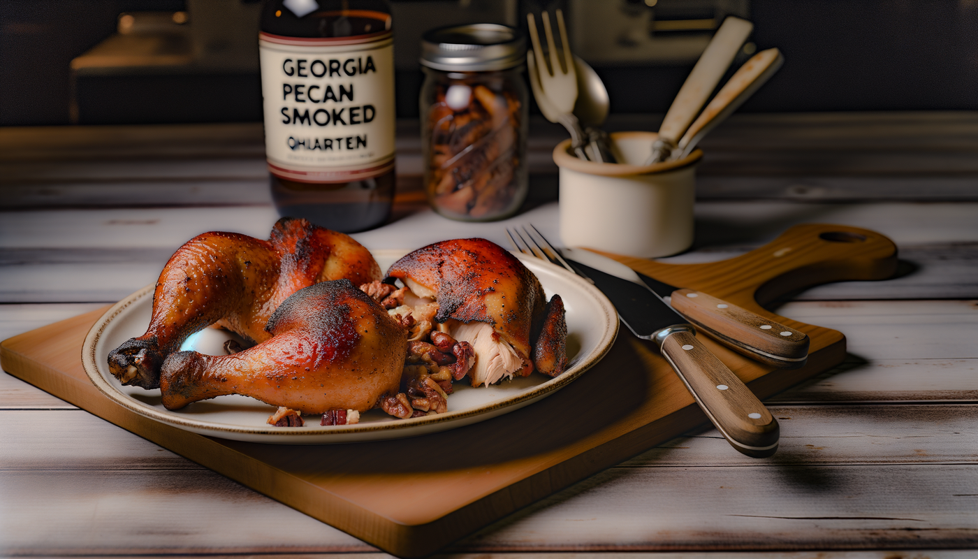 Georgia Pecan-Smoked Chicken Quarters on the Arteflame